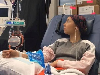 Teen cancer patient Molly Dawson during her treatment.