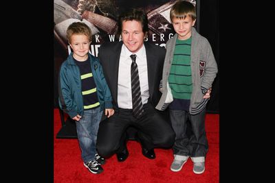 <i>Pain & Gain</i> star Mark Wahlberg with his kids Michael and Brendan.