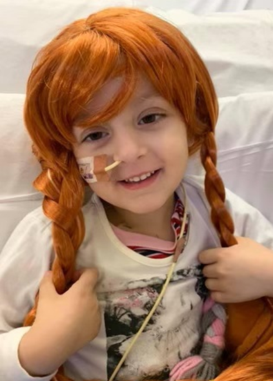 The little girl has been making the most of her Disney princess wigs during treatment.