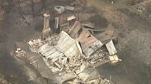 Another aerial shot of a Batlow property destroyed in the bushfire crisis.