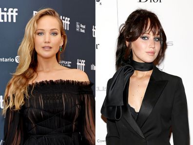 Jennifer Lawrence in 2022 and 2012.