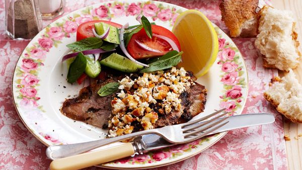 Greek-style baked lamb with feta