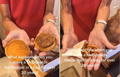 24-year-old McDonald's burger and fries
