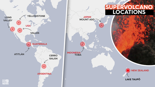 The 13 known supereruptions played out across six countries, New Zealand has had the highest number. 