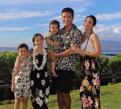 Mario Lopez with his wife Courtney Mazza Lopez and three children, Gia, Dominic and Santino. 