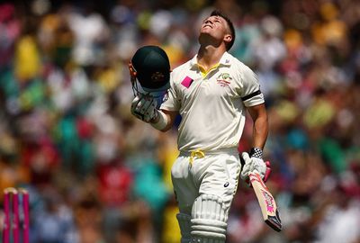 Hughes looked to the heavens after reaching his half century.