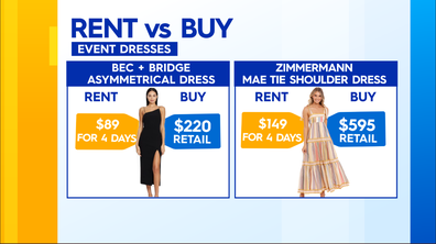 Renting event dresses cost