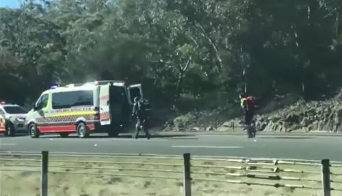 Paramedics rushed to the man's aid following the crash. Picture: Supplied.