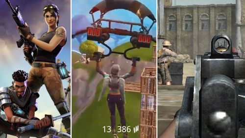 Captures d'écran prises à partir de jeux vidéo tels que Fortnite.