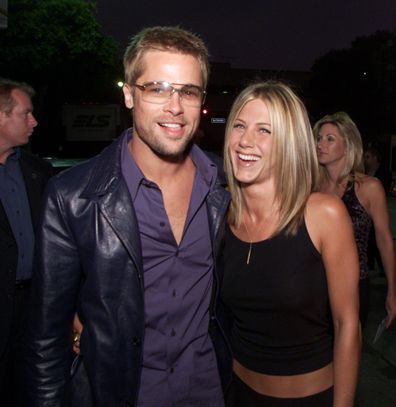 Brad Pitt and Jennifer Aniston at the premiere of "Rock Star" at the Mann Village Theater in Los Angeles.