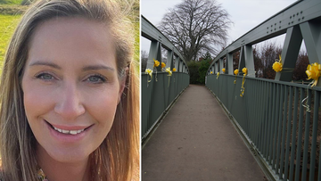 Yellow ribbons of hope have been tied to a bridge for missing mother Nicola Bulley. 