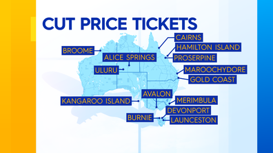 Where travellers can fly to under the government-subsidised flights.