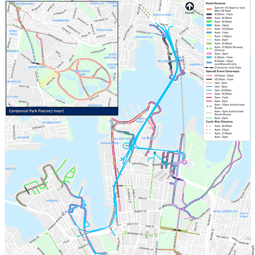 Sydney Marathon road closures