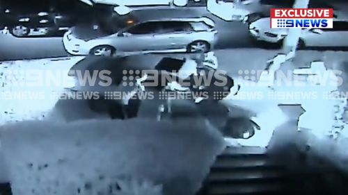 The fifth car then ploughs into the nature strip. (9NEWS)