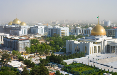 Ashgabat city with president palace in view