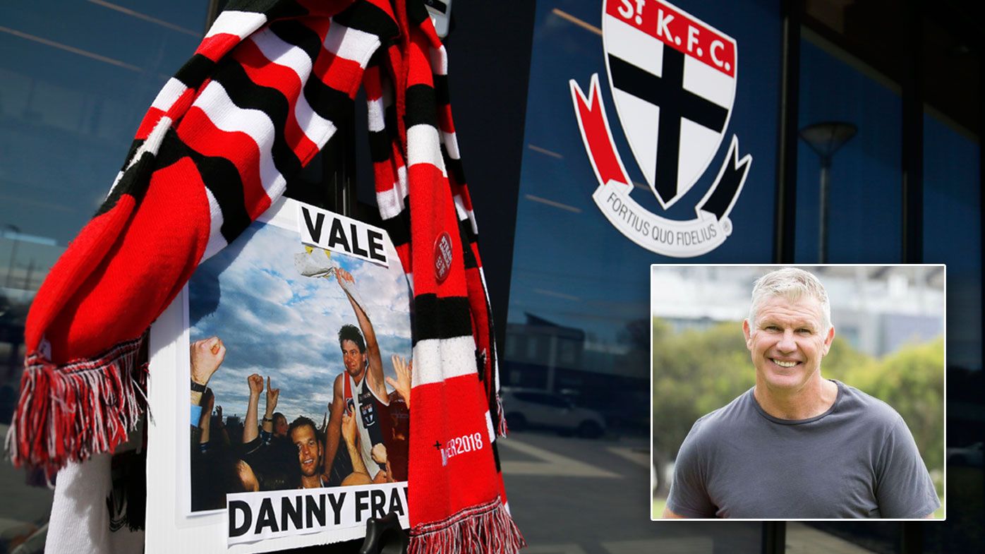 A tribute to Danny Frawley is seen at St Kilda Saints Football Club