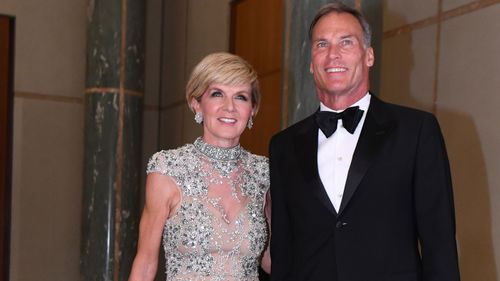 Then Australian Foreign Minister Julie Bishop and partner David Panton at last year's Mid-Winter Ball.