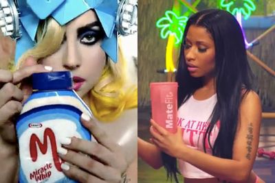 The music industry is no longer just about the music. Today, we're inundated by pop stars plugging stuff, especially in their videos. <br/><br/>Clearly, some do it better than others. From Gaga going gaga over mayonnaise to Nicki simultaneously drinking detox tea and Moscato while shaking her booty, branding is everywhere!<br/><br/>Take a closer look at these music videos and spot the (not so) hidden advertising...
