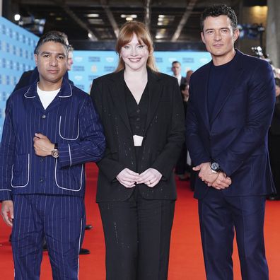 Nick Mohammed, Bryce Dallas Howard and Orlando Bloom