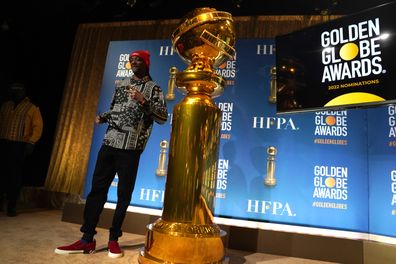 Snoop Dogg poses following the nominations event for 79th annual Golden Globe Awards at the Beverly Hilton Hotel on Monday, Dec. 13, 2021, in Beverly Hills, Calif.