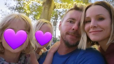 Dax Shepard and Kristen Bell with two daughters. 