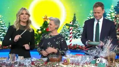 Lara Vella, Jane de Graaff and Tom Steinfort make Christmas treats