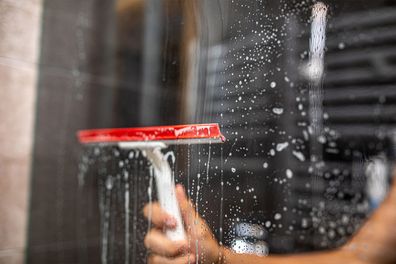 Cleaning hack shower squeegee