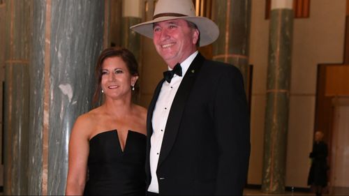 Deputy Prime Minister Barnaby Joyce with wife Natalie in June this year.