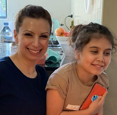 Jo Abi with her daughter Caterina, 10.