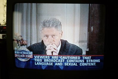 Bill Clinton confesses that he did indeed have sexual relations with Lewinsky. 