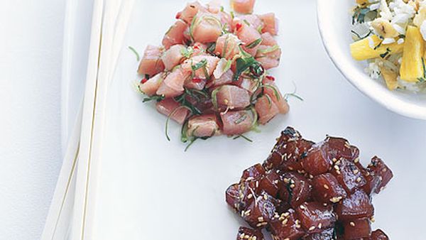 Marlin and tuna poke with fried rice