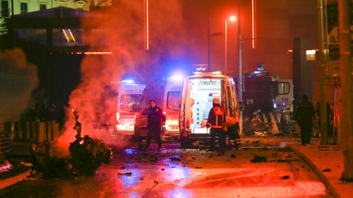 The explosion site in central Istanbul. (Reuters / Murad Sezer)
