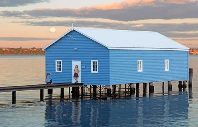 Perth's iconic Blue Boathouse, also known as the Crawley Edge Boat Shed