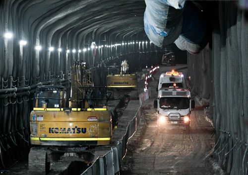 The new stretch of tunnel between Concord and Haberfield, part of the WestConnex project in Sydney. (AAP)