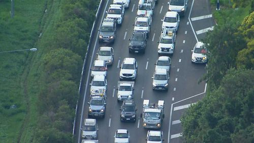 Traffic backed up on the M1.