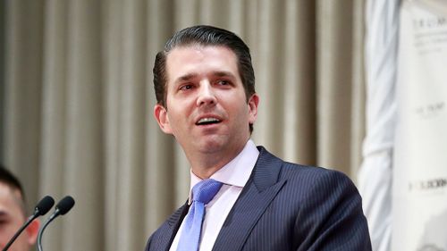 Donald Trump Jr. delivers a speech during a ceremony for the official opening of the Trump International Tower and Hotel on February 28, 2017 in Vancouver, Canada. (AFP)