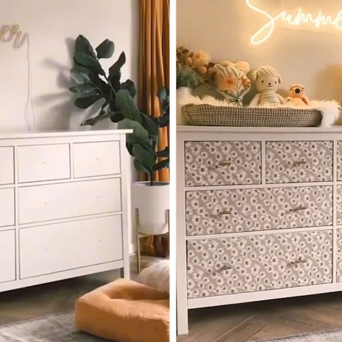 How to Wallpaper a Dresser