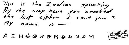 The Z 13 cipher hints that the killer's name will be revealed inside the coded message.