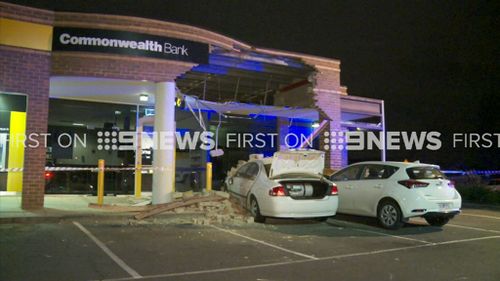 Two people using an ATM at the time of the crash had to run for the lives. (9NEWS)