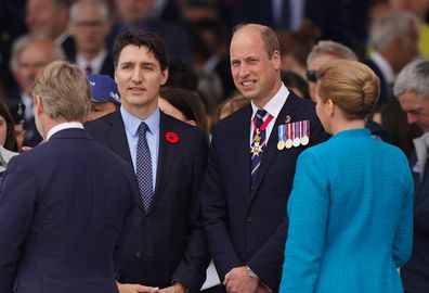 Canadian Prime Minister Justin Trudeau (centre left) and Prince William, Prince of Wales