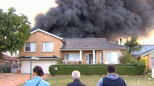 Moorebank factory fire comes dangerously close to homes