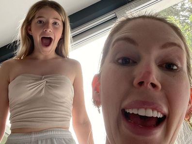 Comedian Katherine Ryan with daughter Violet.