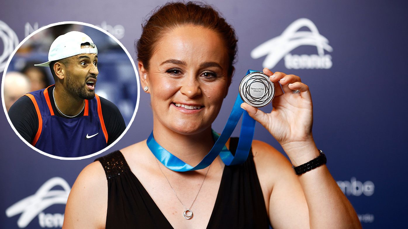 Salty Nick Kyrgios lashes decision to hand Ash Barty the Newcombe Medal