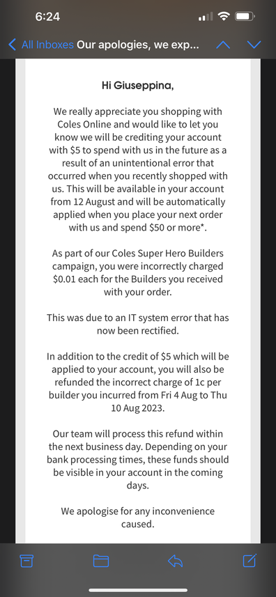 coles online customers computer glitch