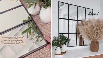 Stacey Solomon creates panel mirror with IKEA frames and mirrors