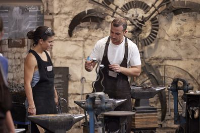 The Block 2023 Charming Street: Episode 19 Blacksmithing challenge Steph and Gian