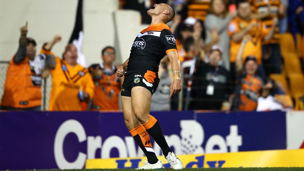 Wests Tigers beat Warriors in swansong for skipper Aaron Woods and fullback James Tedesco