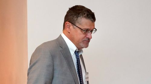 Glenn R. Simpson, co-founder of the research firm Fusion GPS, arrives for a scheduled appearance before a closed House Intelligence Committee hearing on Capitol Hill in Washington. (AAP)