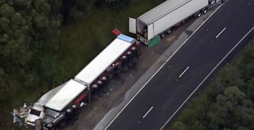 A semi-trailer carrying RATs has rolled on the Gold Coast.