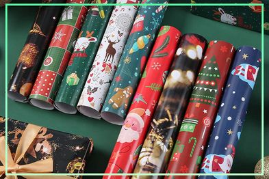 9PR: DELURA Christmas Wrapping Paper, 74cm x 50cm, 15-Pack